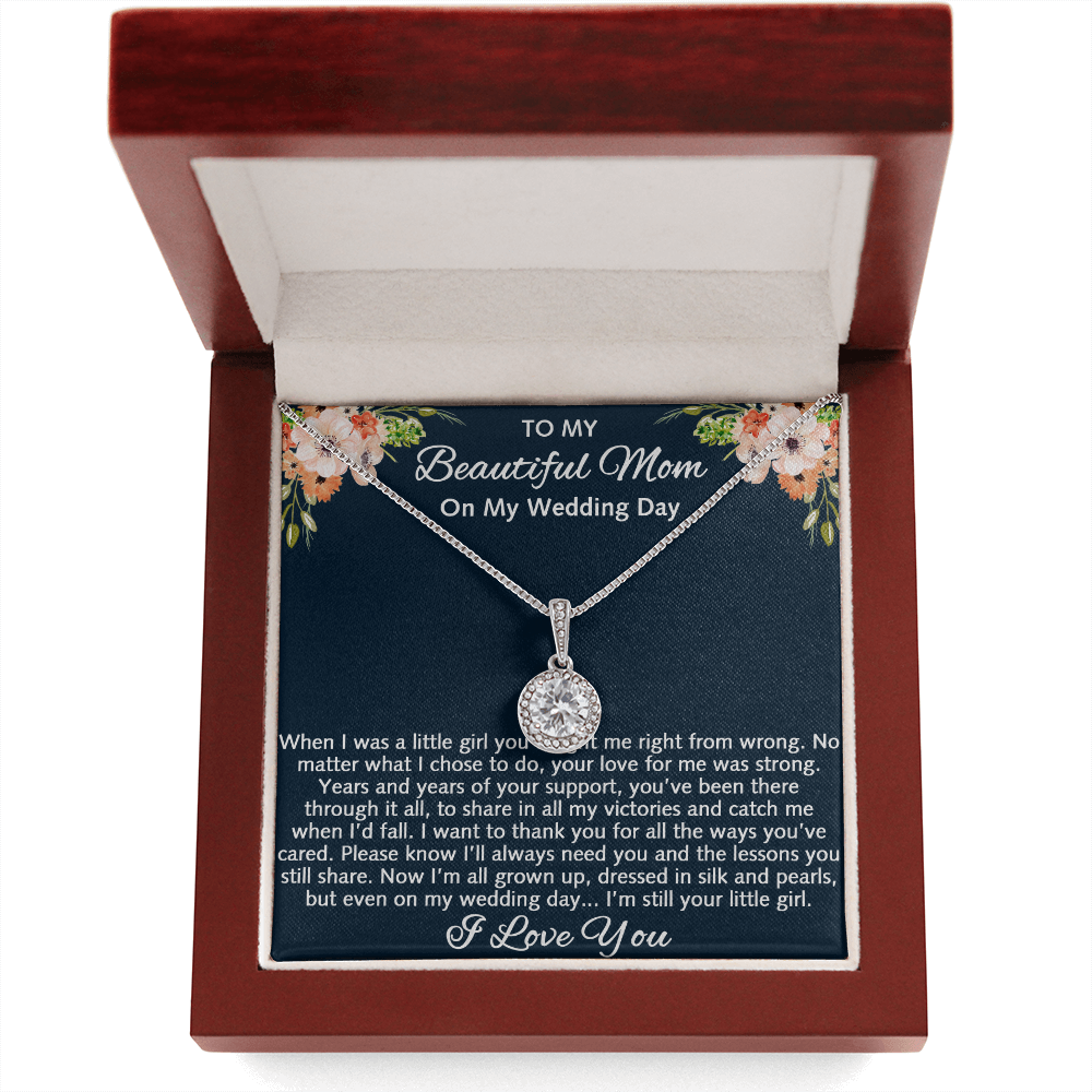 To My Beautiful Mom Eternal Hope Necklace, Mother Of The Bride Gift From Daughter, Bride