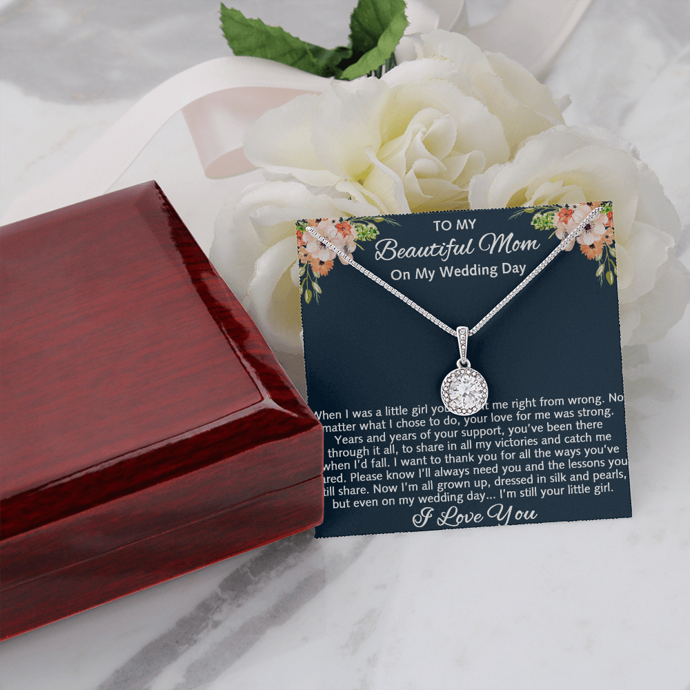To My Beautiful Mom Eternal Hope Necklace, Mother Of The Bride Gift From Daughter, Bride