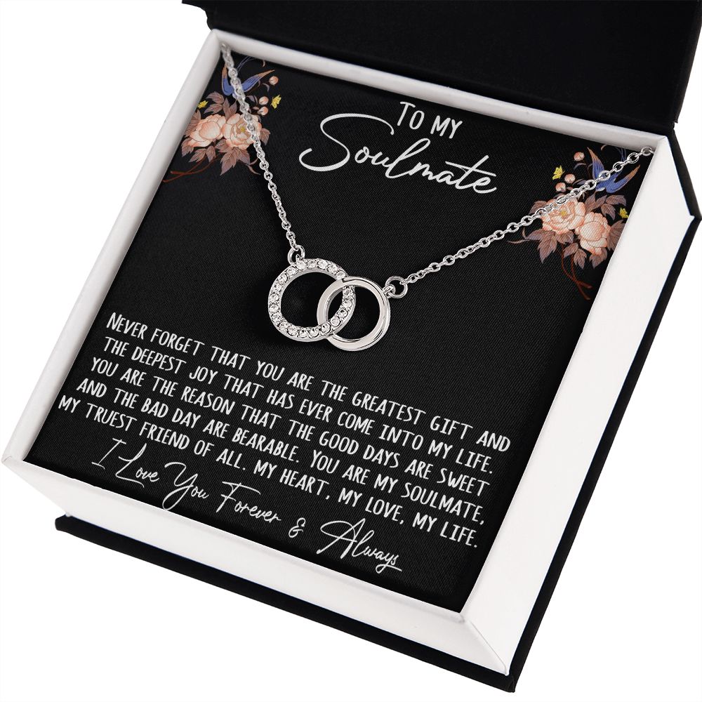 Great Gift for My Soulmate - Perfect Pair Necklace for Birthday Christmas Valentine or any Special Occasion