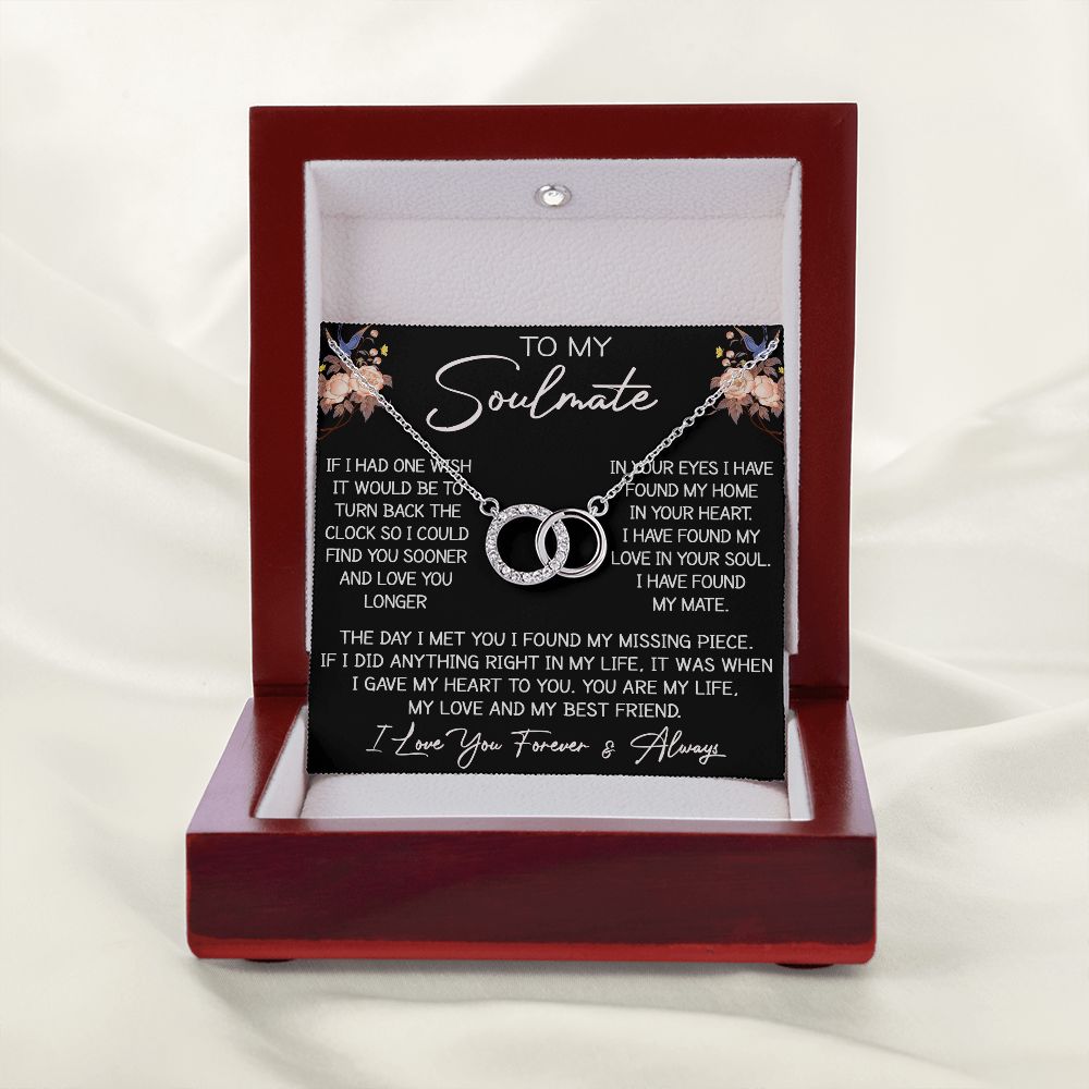 To My Soulmate Perfect Pair Necklace Gift for Birthday, Christmas, Wedding or any Holiday Occasion