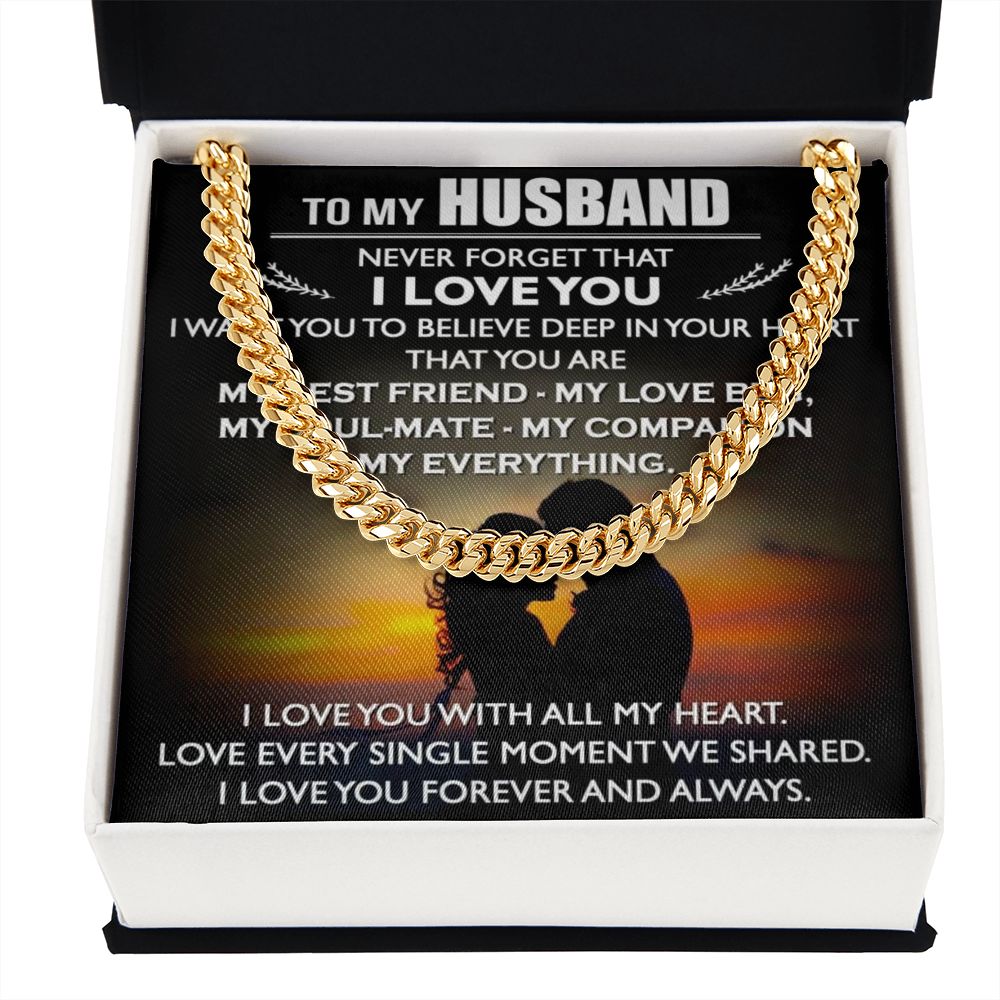 To My Husband Gift from Wife Soulmate - Cuban Link Chain for Birthday