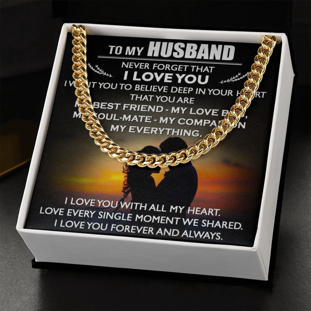 To My Husband Gift from Wife Soulmate - Cuban Link Chain for Birthday