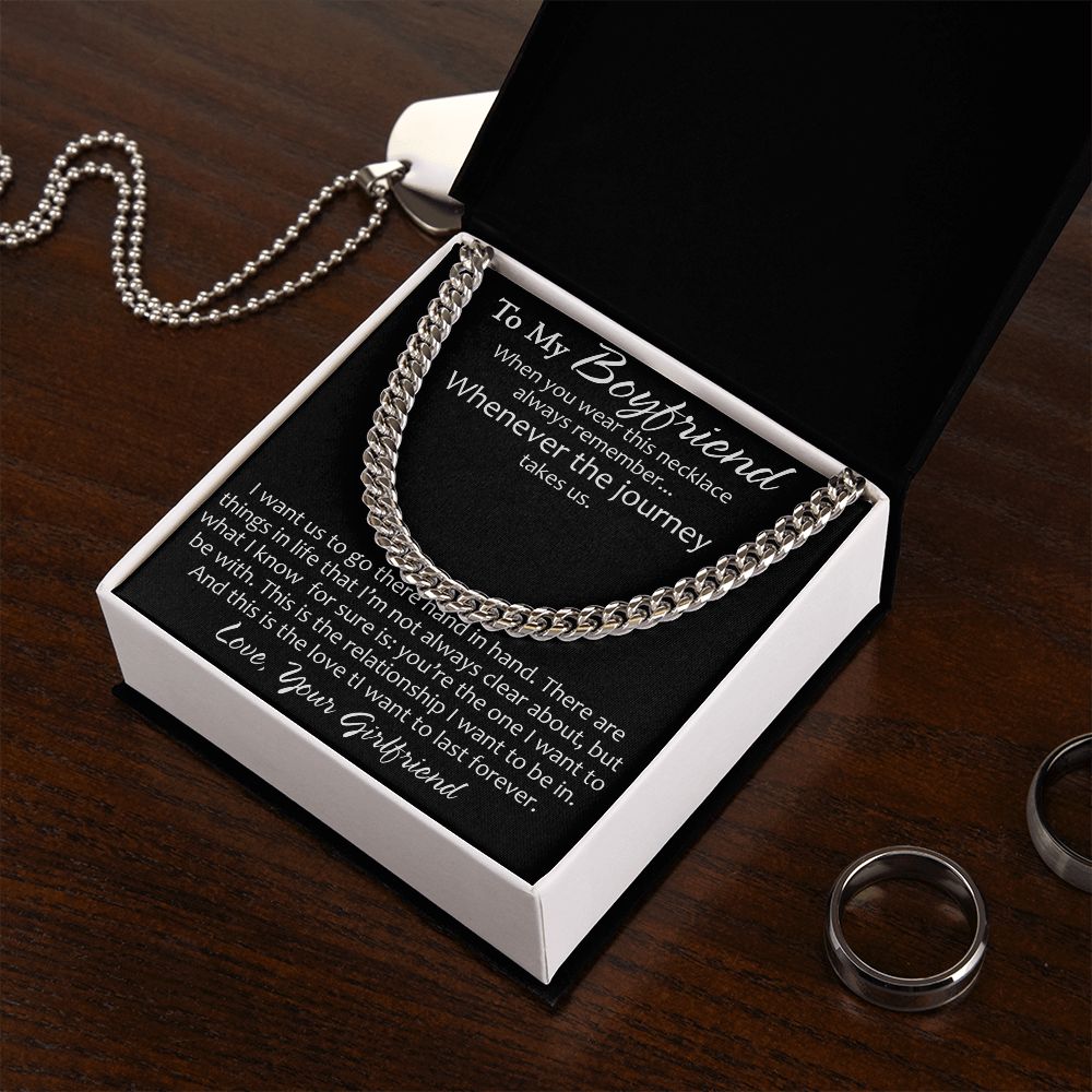 To My Boyfriend Engagement Gift - Luxury Cuban Link Chain for Birthday Christmas Special Holiday Occasion