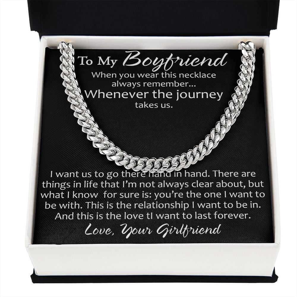 To My Boyfriend Engagement Gift - Luxury Cuban Link Chain for Birthday Christmas Special Holiday Occasion