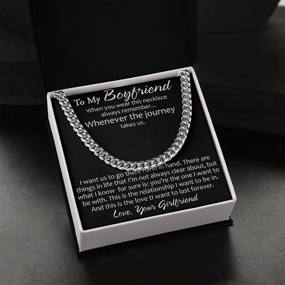 To My Boyfriend Engagement Gift - Luxury Cuban Link Chain for Birthday Christmas Special Holiday Occasion