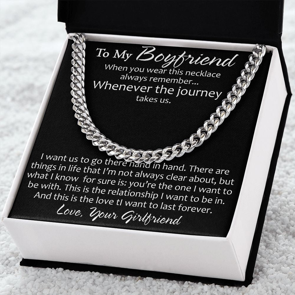 To My Boyfriend Engagement Gift - Luxury Cuban Link Chain for Birthday Christmas Special Holiday Occasion