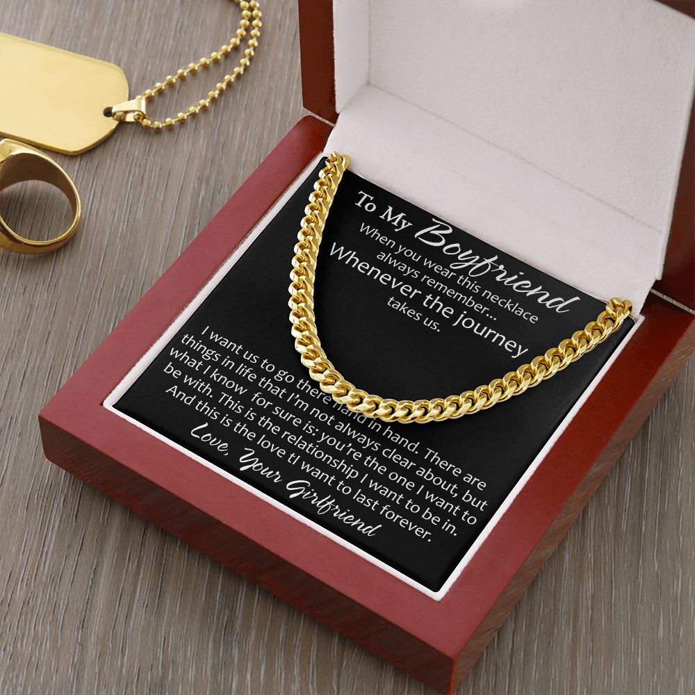 To My Boyfriend Engagement Gift - Luxury Cuban Link Chain for Birthday Christmas Special Holiday Occasion