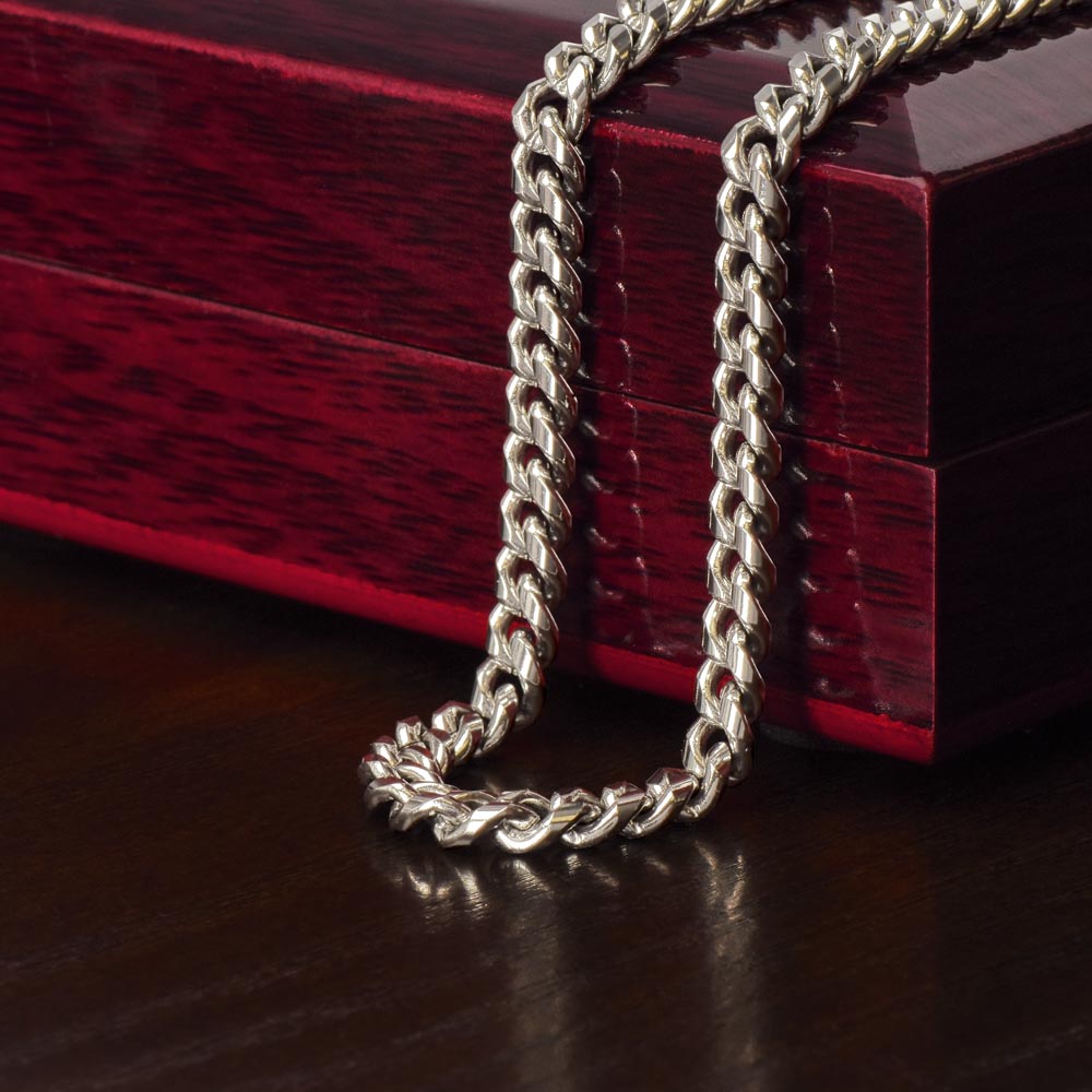 To My Man Love Sentimental Gift from Lover Girlfriend - Luxury Cuban Link Chain for Birthday Christmas or any Special Occasion
