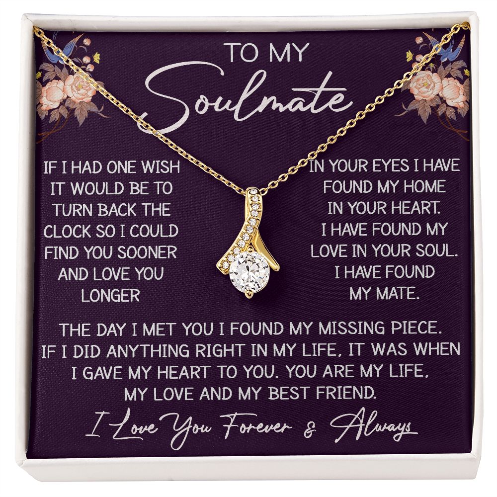 To My Soulmate Luxury Alluring Necklace Chain for Birthday Christmas Wedding Anniversary or Special Holliday Season