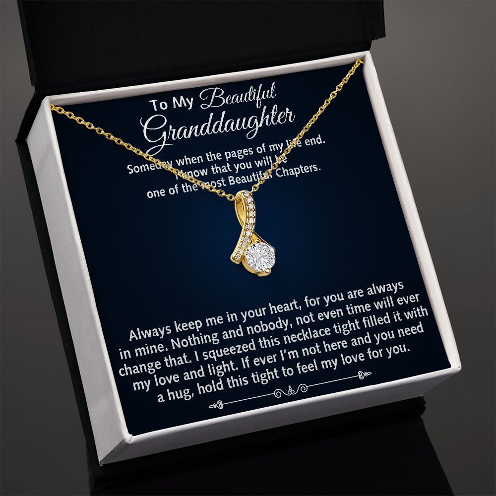 To My Beautiful Granddaughter Gift from Grandpa Grandma - Luxury Alluring Necklace Chain for Birthday Christmas or any Special Occasion