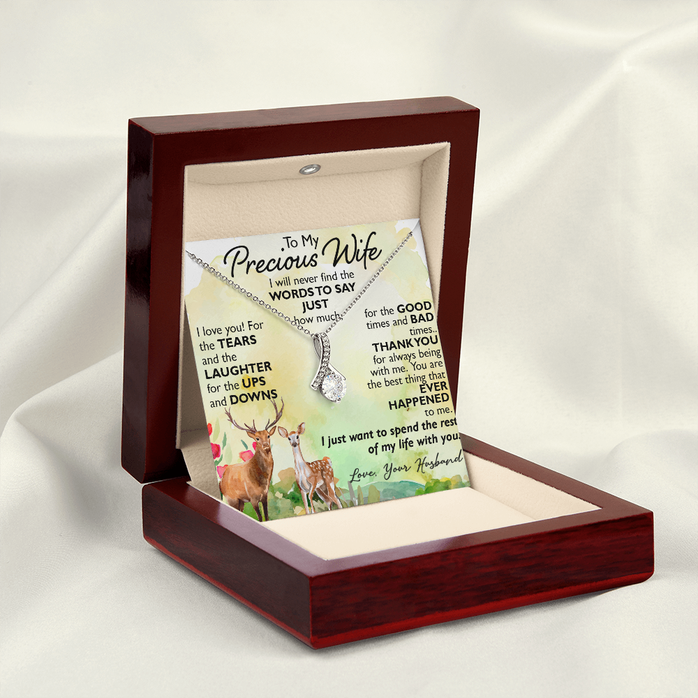 To My Precious Wife Alluring Necklace Gift from Husband for Birthday, Christmas, Wedding Anniversary or any Special Occasion