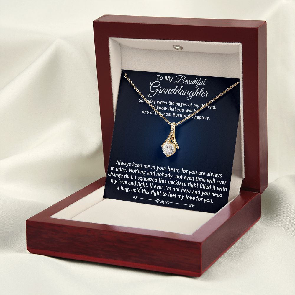 To My Beautiful Granddaughter Gift from Grandpa Grandma - Luxury Alluring Necklace Chain for Birthday Christmas or any Special Occasion