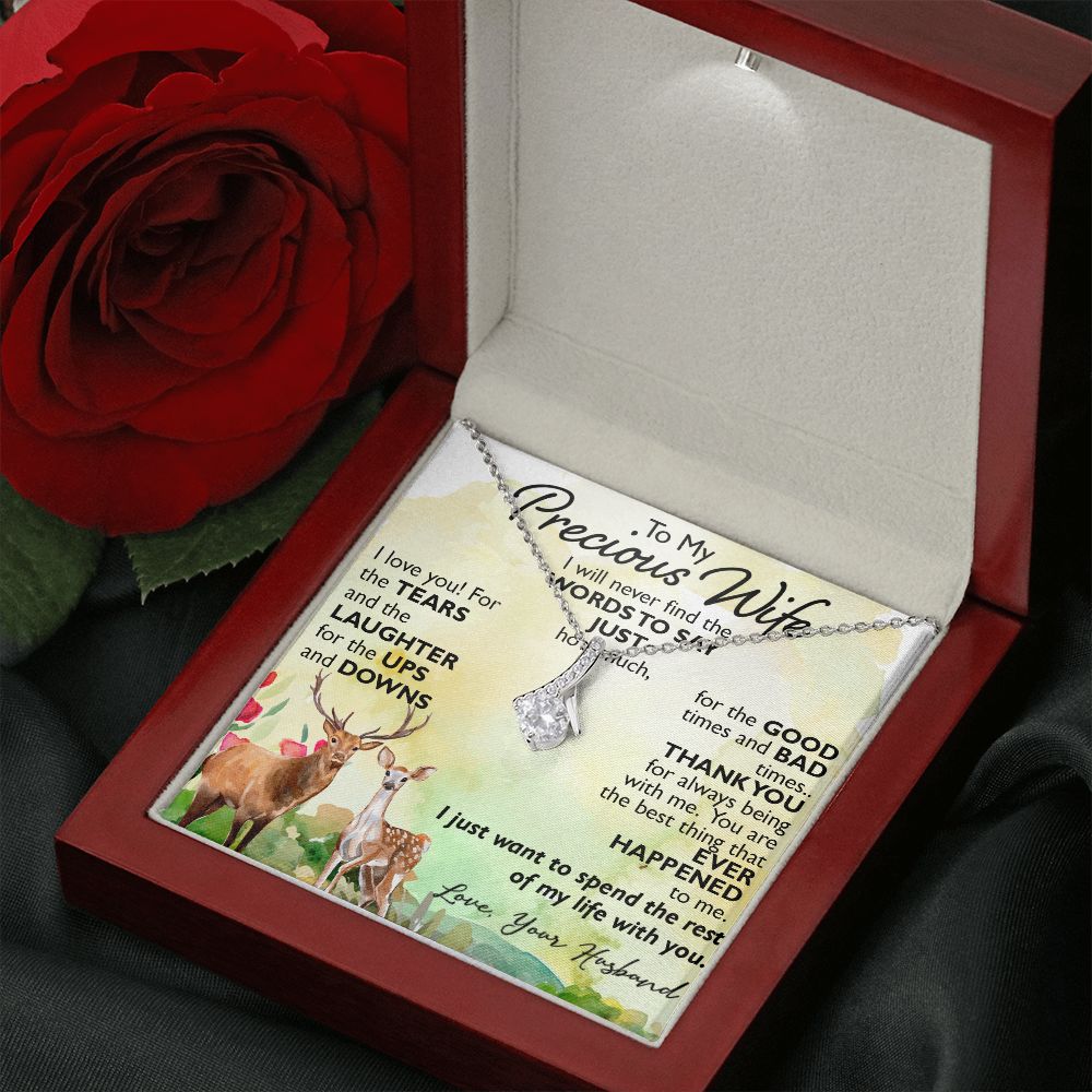 To My Precious Wife Alluring Luxury Necklace from Husband Soulmate Partner for Valentine Birthday or Special Occasion