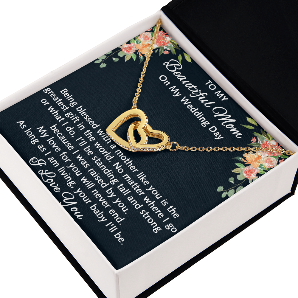 Mother Of The Bride Gift From Daughter Mother Of The Bride Interlocking Hearts Necklace From Bride to Mom