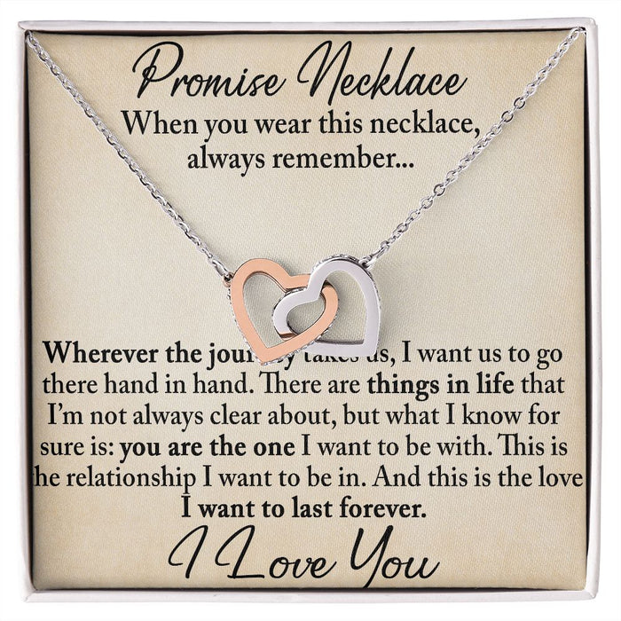 Appreciation Romantic Gift for Girlfriend Boyfriend - Interlocking Hearts necklace for Soulmate, Bride Broom , Special Occasion Gift