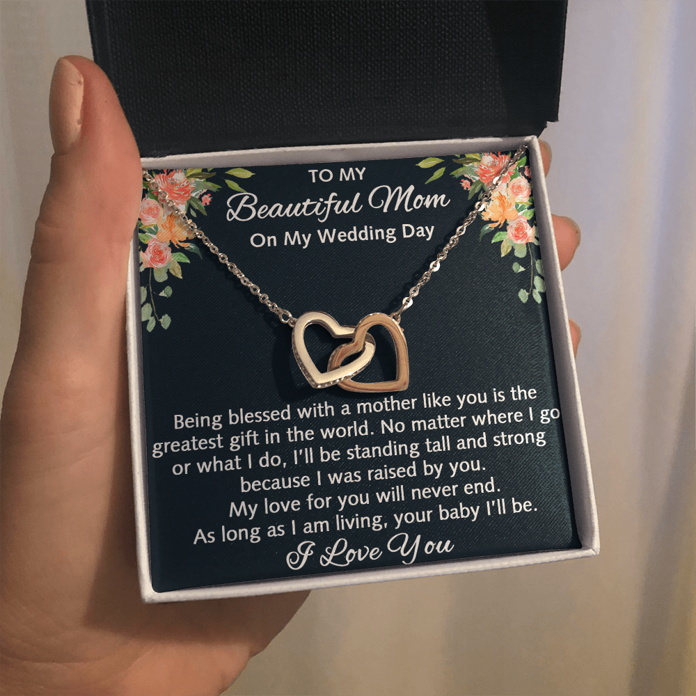 Mother Of The Bride Gift From Daughter Mother Of The Bride Interlocking Hearts Necklace From Bride to Mom