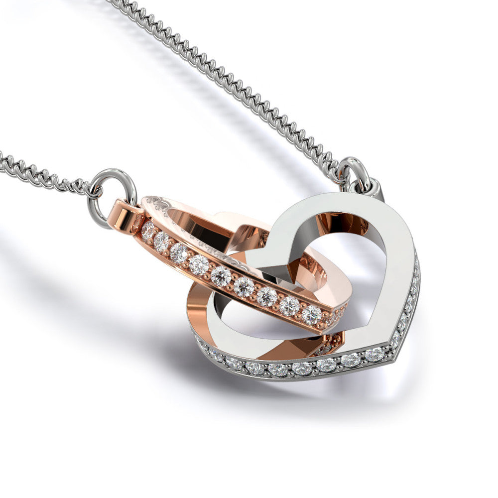 Mother and Daughter Gift - To My Daughter Double Heart Interlocking Luxury Necklace