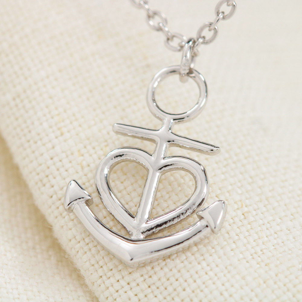 Perfect Gift for Women Wife Daughter Mom Grandma - Friendship Anchor Necklace with Story Card