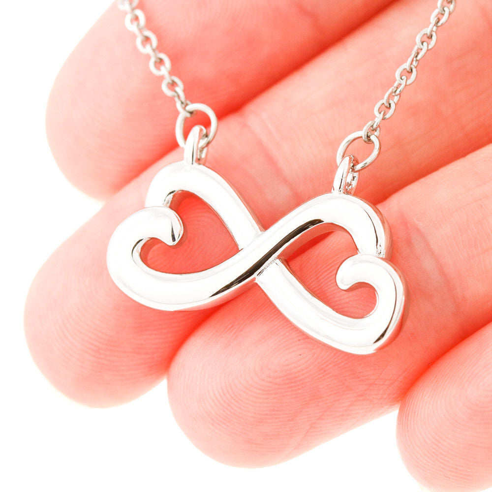 To My Wife - Husband & Wife Always Heart to Heart - Infinity Heart Trending Necklace from Your Husband Partner