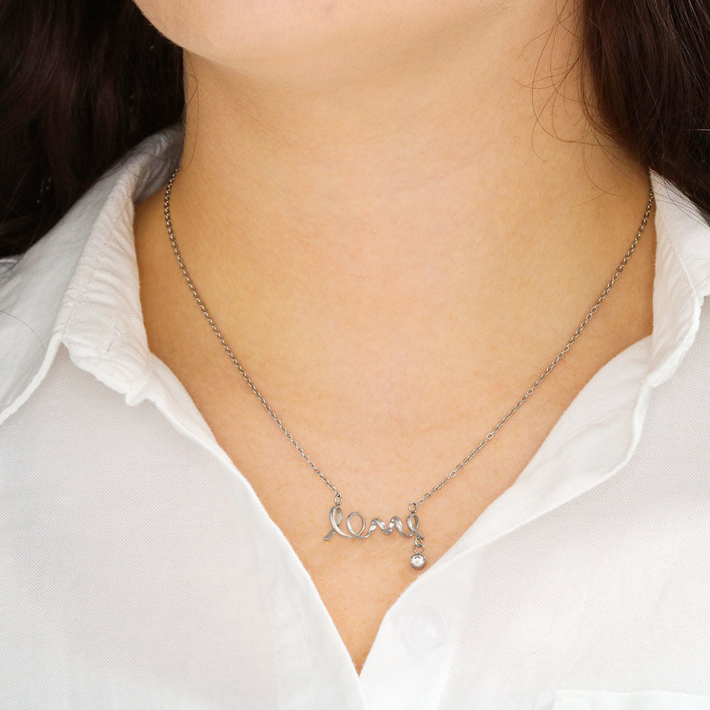 Valentine Gift For Wife Bride Lover - Romantic Inspirational Novelty Luxury Scripted Love Sign Necklace