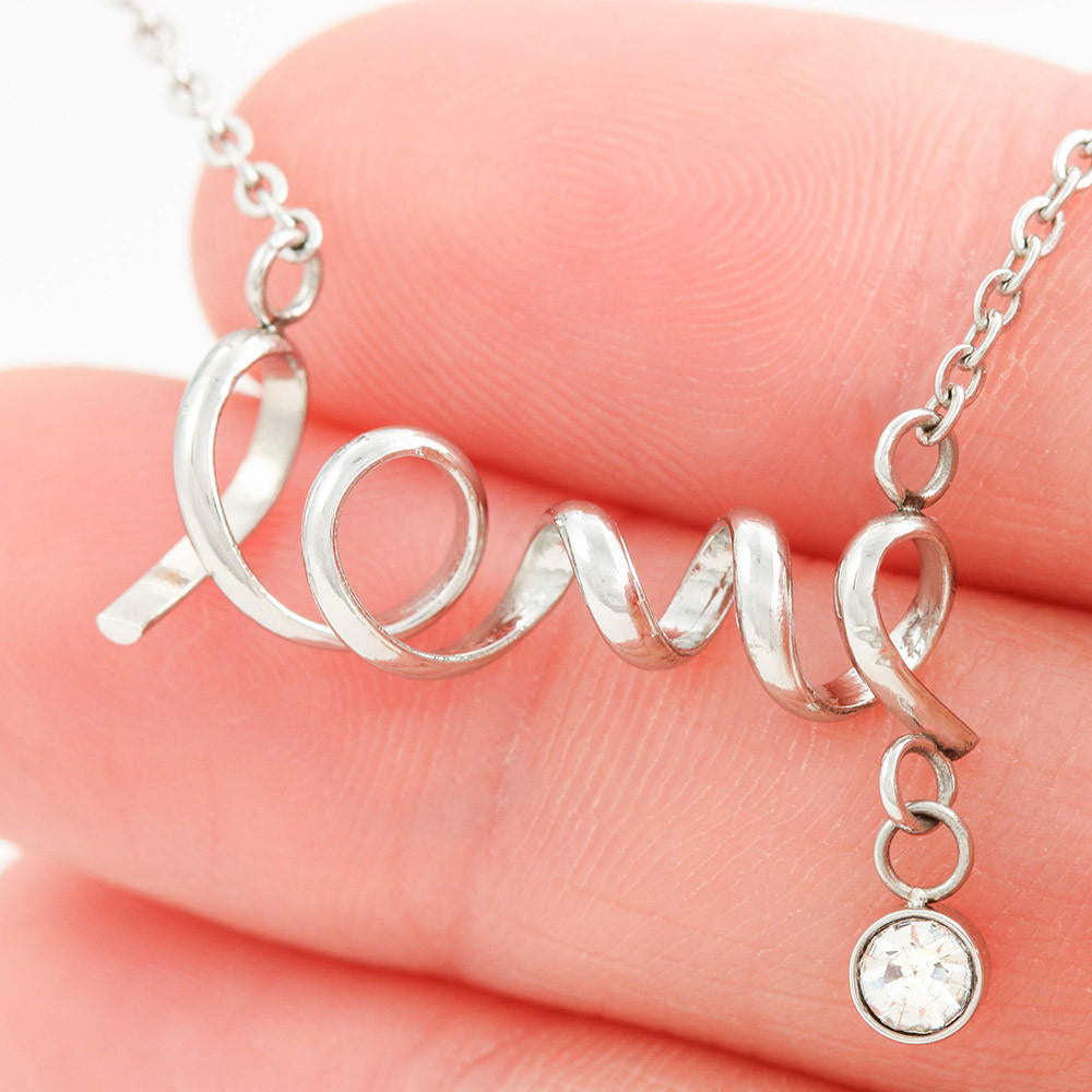 Valentine Gift Ideas - Romantic Inspirational Novelty Luxury Scripted Love Sign Necklace