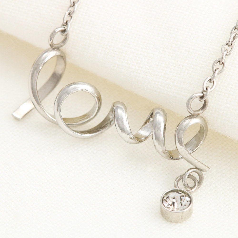 Valentine Gift For Wife Bride - Romantic Inspirational Novelty Luxury Scripted Love Sign Necklace