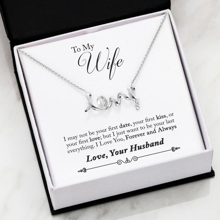 Valentine Gift Idea For Wife Lover - Romantic Inspirational Novelty Luxury Scripted Love Sign Necklace