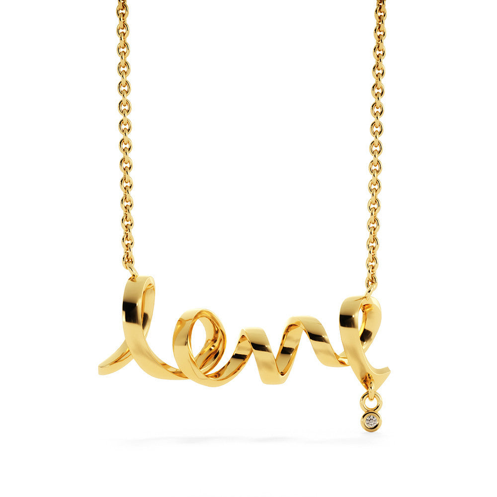 Valentine Gift For Wife Bride Lover - Romantic Inspirational Novelty Luxury Scripted Love Sign Necklace