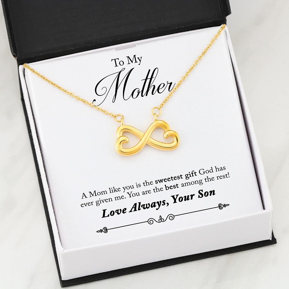 To My Mother Necklace Gift - Infinity Heart Trending Necklace For Women Mom Grandma