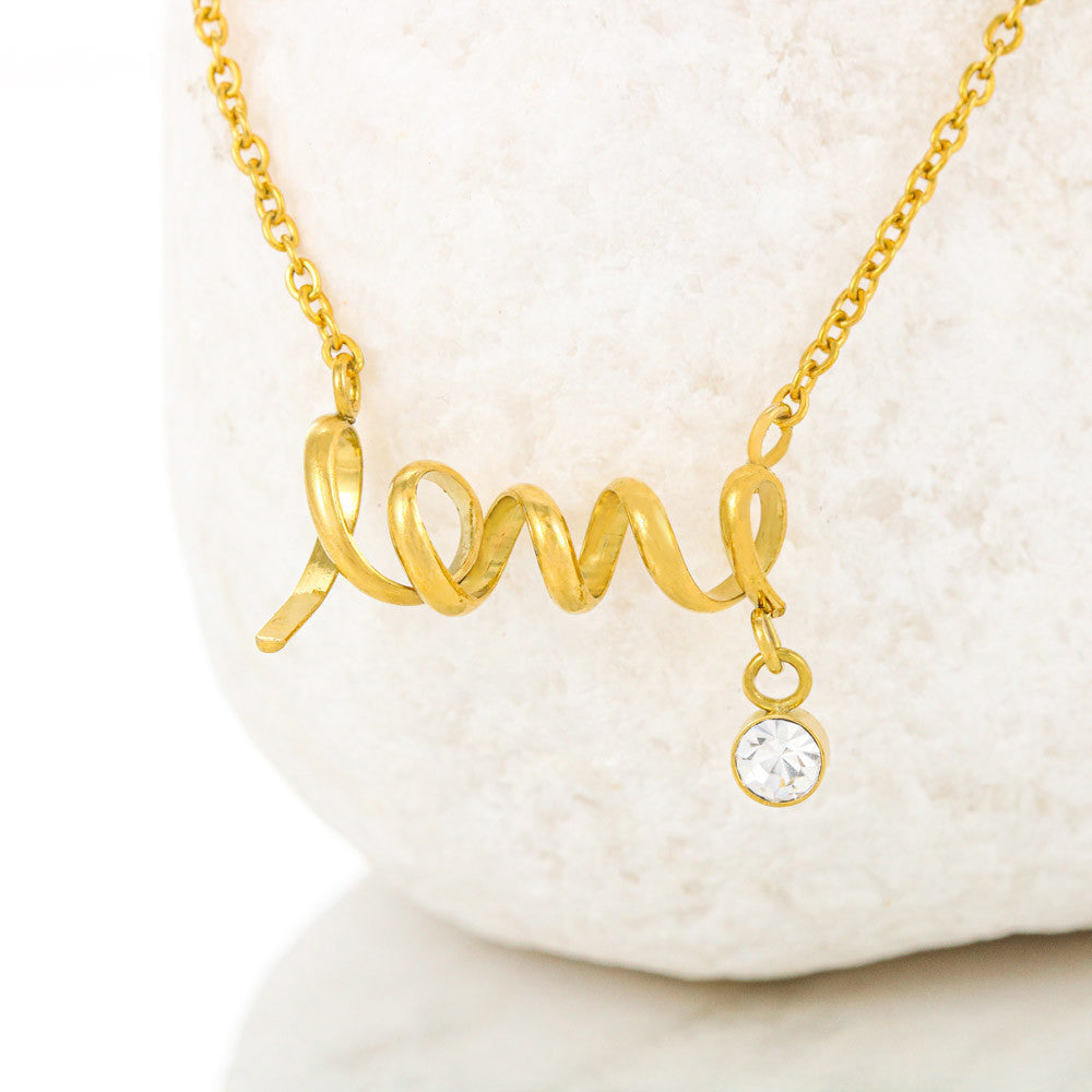 To My Bonus Mom Scripted Love Necklace Gift From Step Daughter, Mother Day Necklace Gift