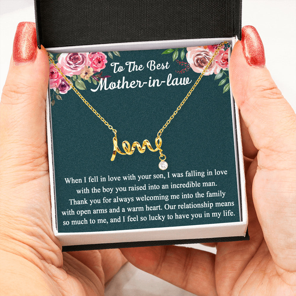 Mother's Day Gift Ideas - When I Fell In Love With Your Son Luxury Necklace Gift for Mother-In-Law