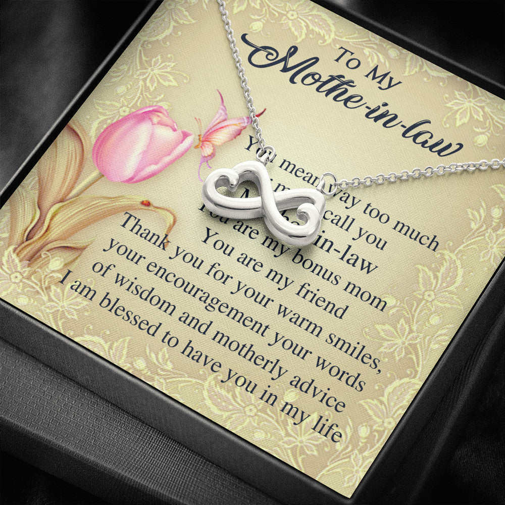 To My Mother-in-law Gift - Luxury Romantic Trending Infinity Heart Necklace for Mother's Day, Birthday or Special Occasion
