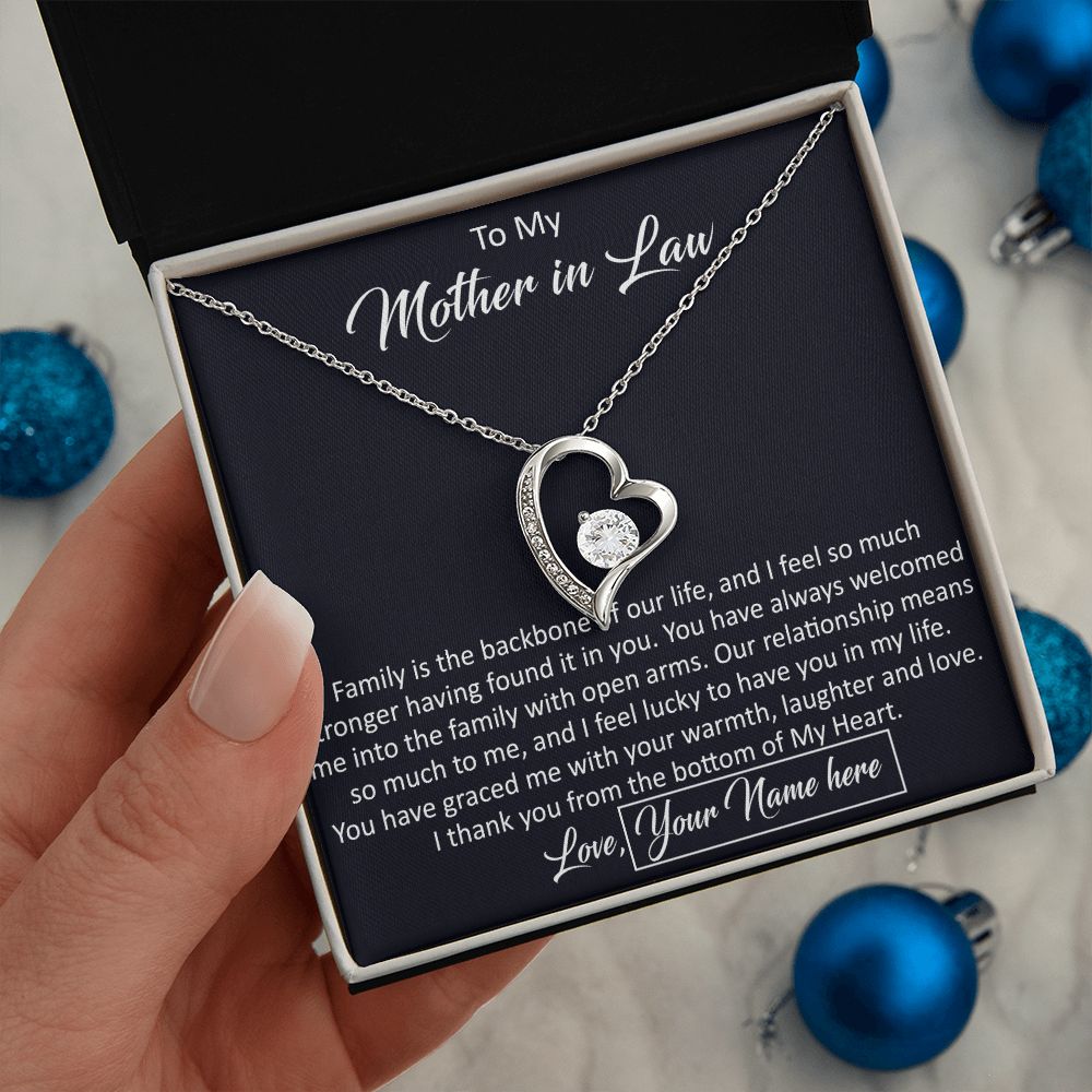 To My Mother In Law  Gift from Daughter in Law - Luxury Forever Love Heart Necklace For Birthday Wedding Christmas or any Special Occasion