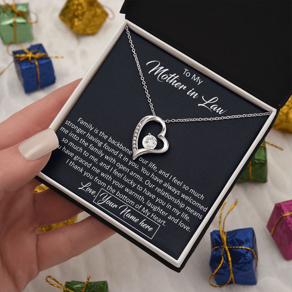To My Mother In Law  Gift from Daughter in Law - Luxury Forever Love Heart Necklace For Birthday Wedding Christmas or any Special Occasion