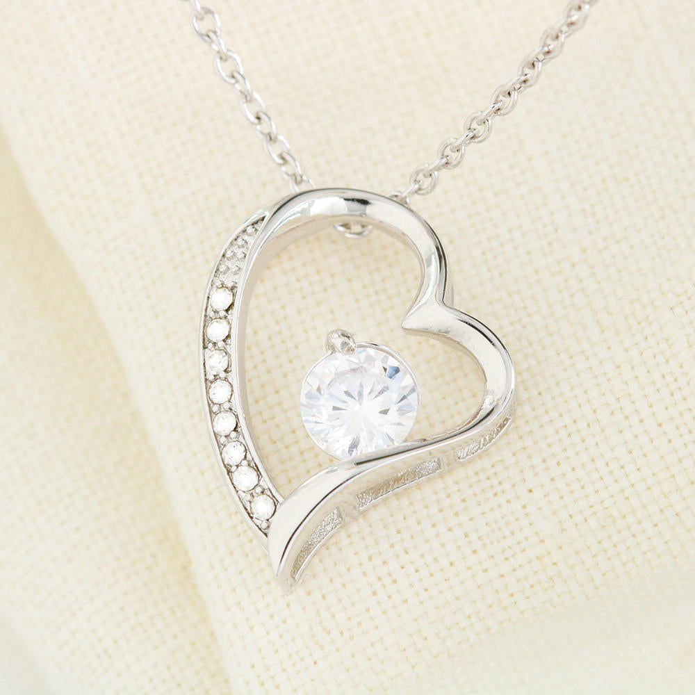 To My Unbiological Sister Gift - Forever Love Heart Necklace Inspirational Message For Birthday Wedding or Special Occasions