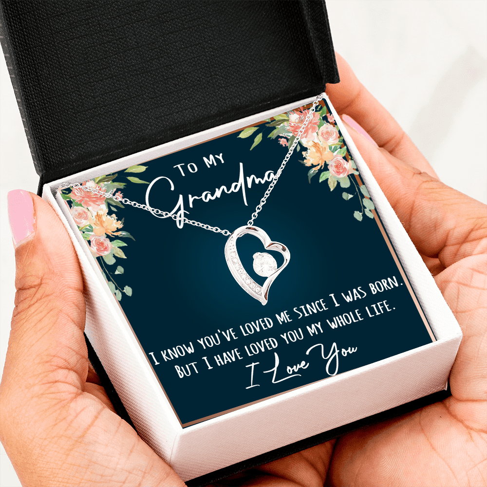 To My Grandma necklace gift - Forever Love Heart Necklace For Grandmother, Nana, mother day