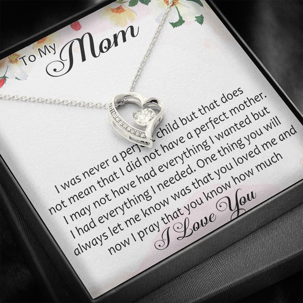To My Mom Gift Forever Love Heart Necklace From Daughter Son, Mother Day Trendy Gift for Women