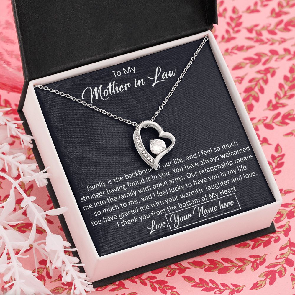 To My Mother In Law  Gift from Daughter in Law - Luxury Forever Love Heart Necklace For Birthday Wedding Christmas or any Special Occasion