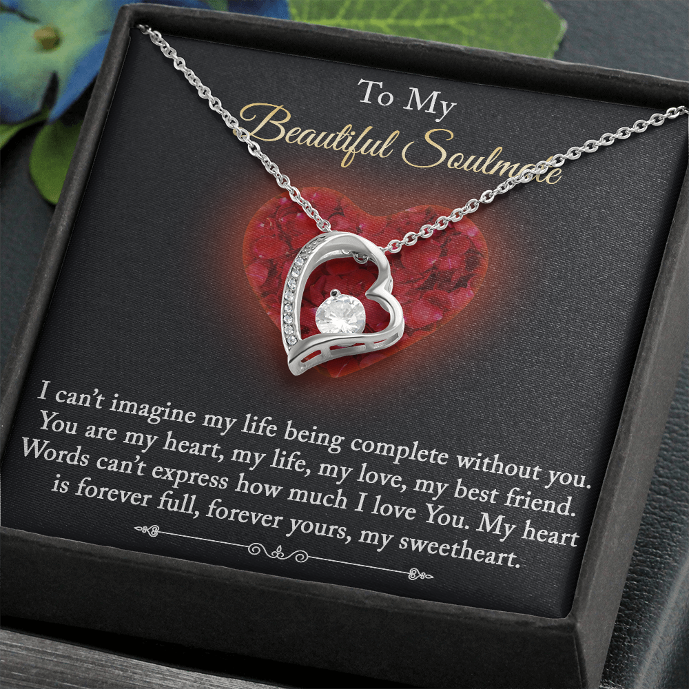 To My Beautiful Soulmate Engagement Gift -  Forever Love Necklace for Future Wife at Birthday, Valentine or Special Occasions