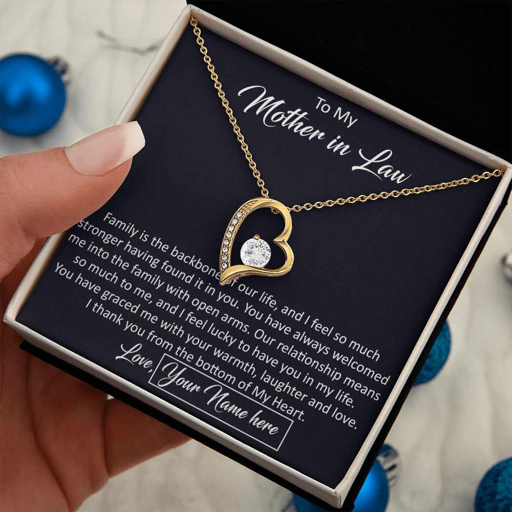 To My Mother In Law  Gift from Daughter in Law - Luxury Forever Love Heart Necklace For Birthday Wedding Christmas or any Special Occasion