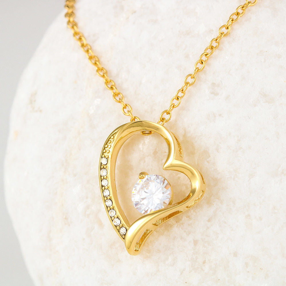 To My Wife Valentine Gift - If I Had to Choose Between Loving You and Breathing - Forever Love Heart Necklace