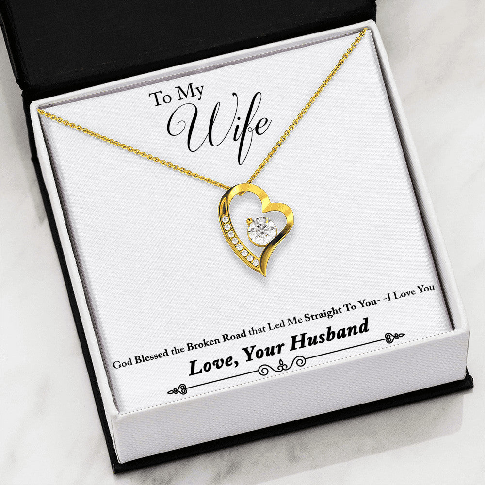 Great Gift for Wife Bride Lovers - Romantic Novelty Inspiration Forever Love Luxury Heart Necklace For Birthday Wedding or Special Occasion