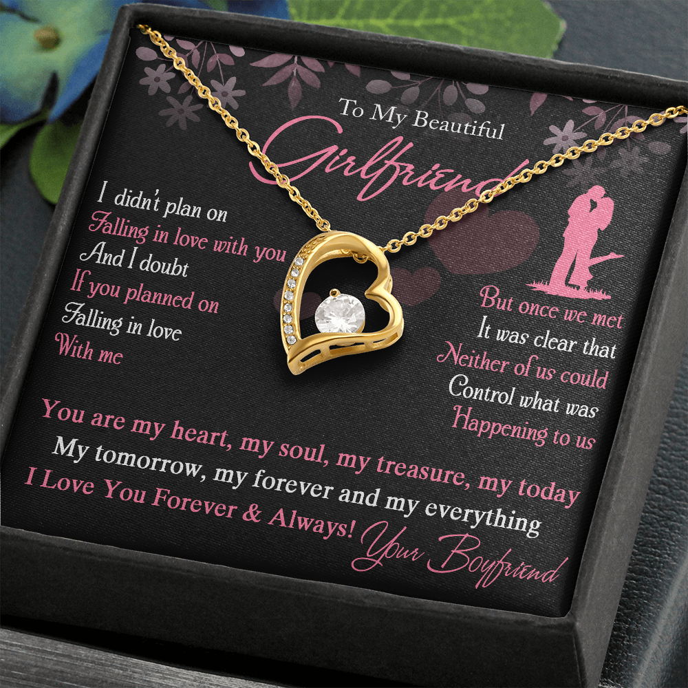 To My Girlfriend Valentine Gift - You are My Heart My Soul My Forever and My Everything - Forever Love Heart Necklace