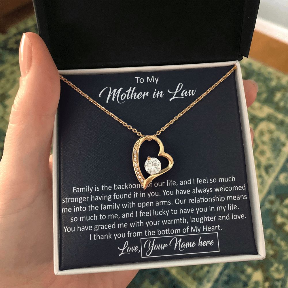 To My Mother In Law  Gift from Daughter in Law - Luxury Forever Love Heart Necklace For Birthday Wedding Christmas or any Special Occasion
