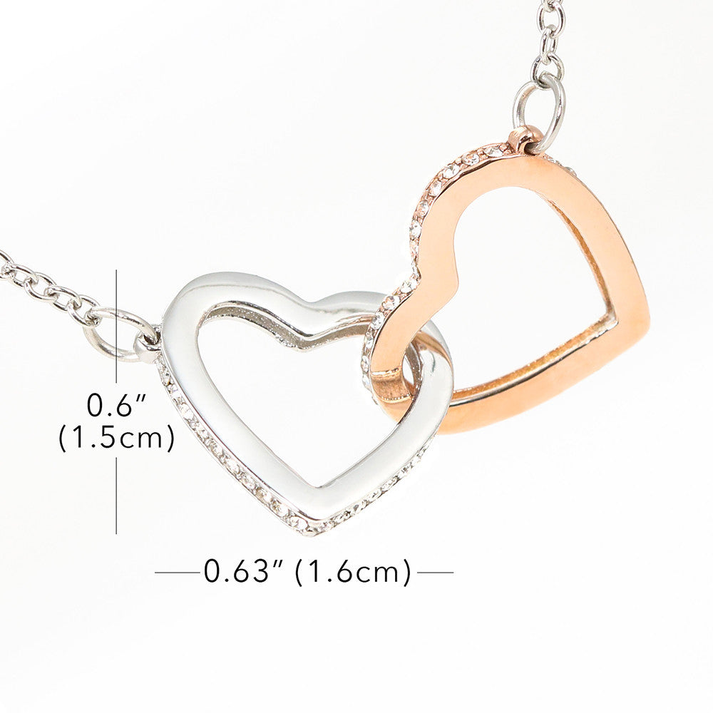 To My Wife Love Gift I Wish I Could Turn Back the Clock Interlock Heart Joined Necklace for Wedding Anniversary Birthday