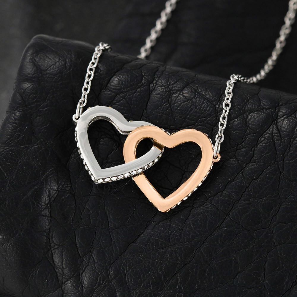 Romantic Gift For Valentine Interlocking Heart Necklace For Wife Bride - Great Gift for Birthday Wedding or any Special Occasion