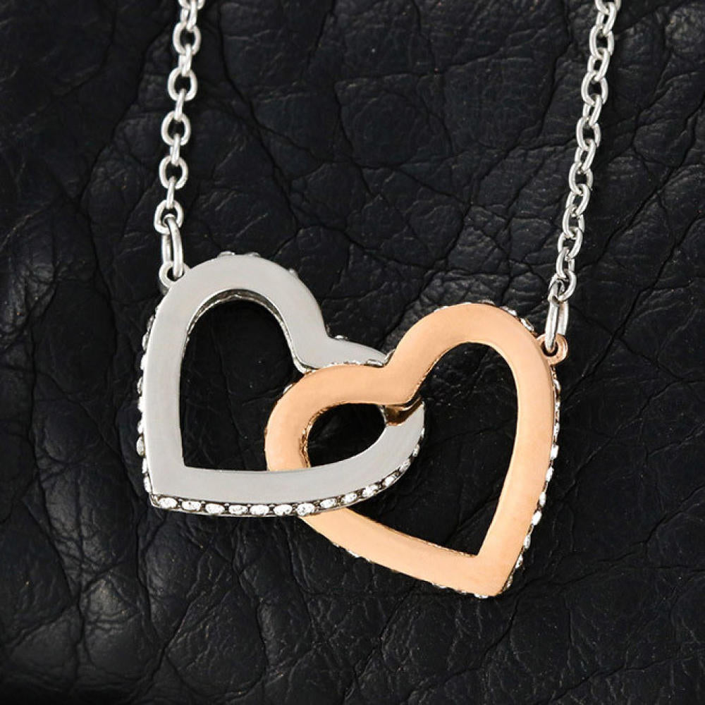 To My Granddaughter Gift - Luxury Trending Jewelry Interlocking Heart Necklace for Birthday, Back to School or Special Occasion