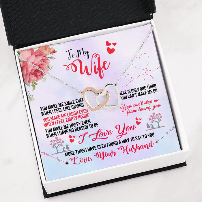 Valentine's Gift for Wife Bride Lovers - I Love You More Than I Have Ever Found A Way To Say To You - Interlocking Heart Trending Necklace