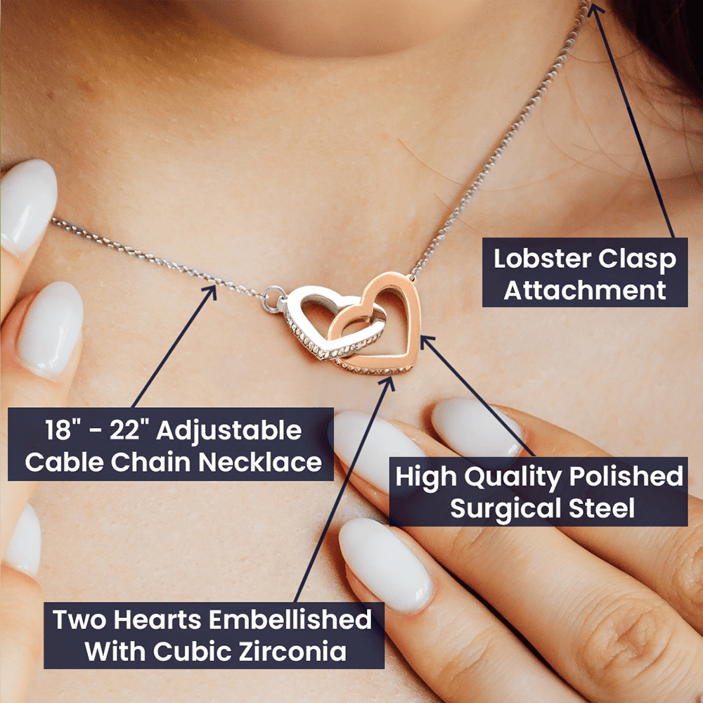 To My Soulmate Interlock Heart Necklace for Upcoming Birthday, Valentine, Wedding Dy