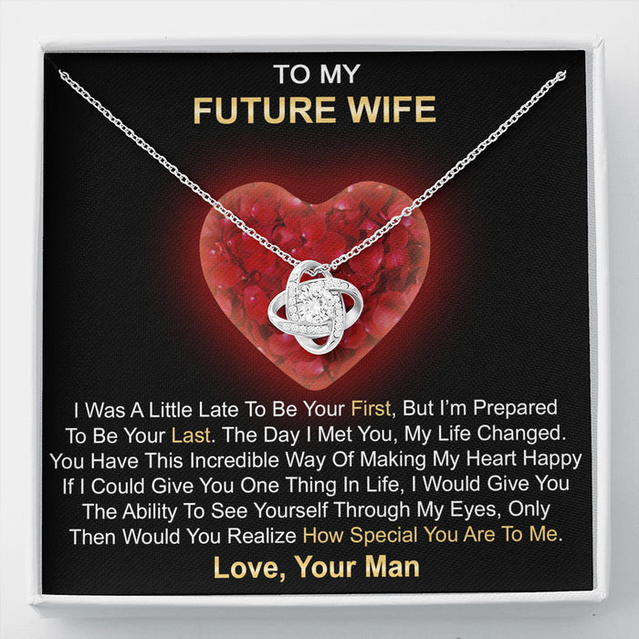 To My Future Wife Love Knot Necklace Engagement Gift for Future Wife, Birthday Gift